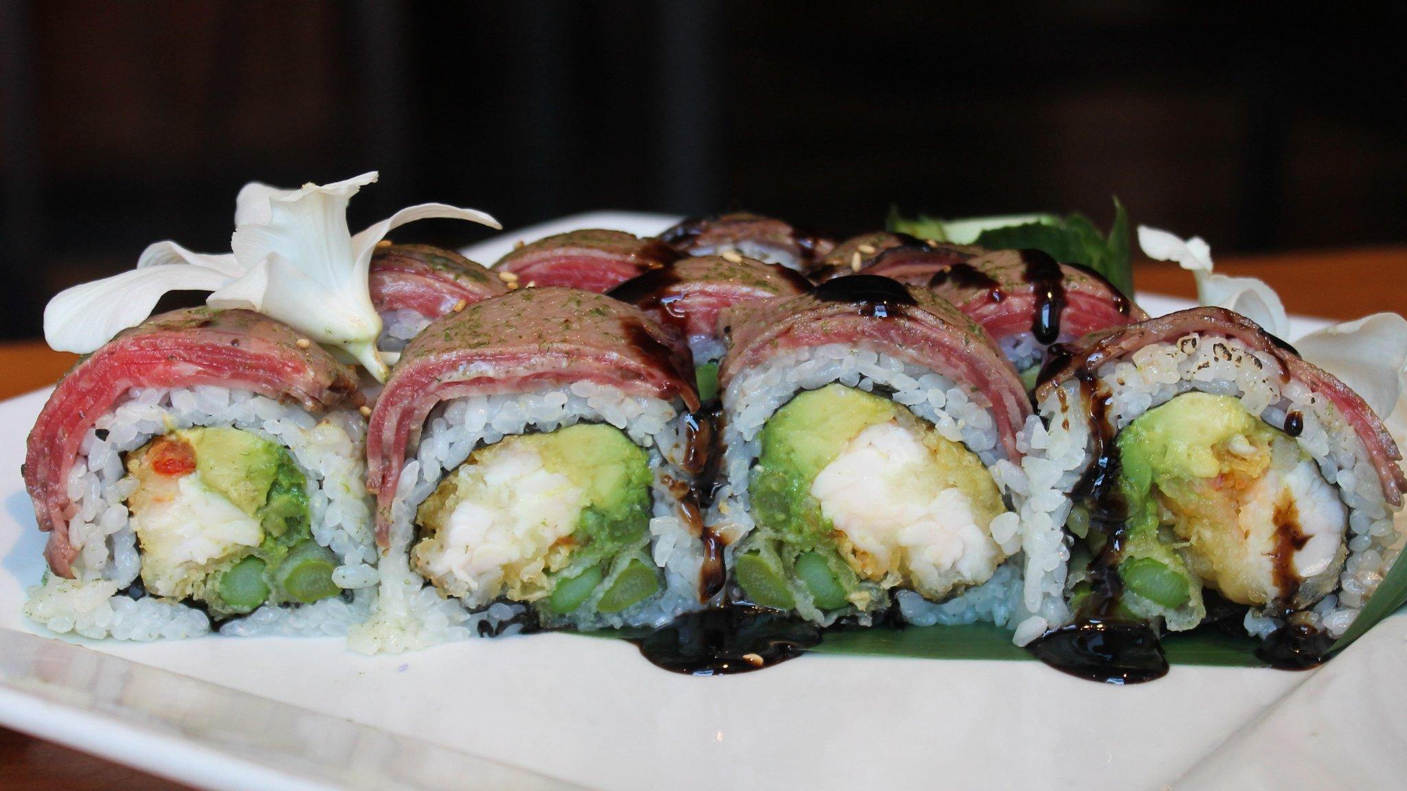 Order Surf and Turf Roll food online from Hapa Sushi Grill and Sake Bar Lodo store, Denver on bringmethat.com