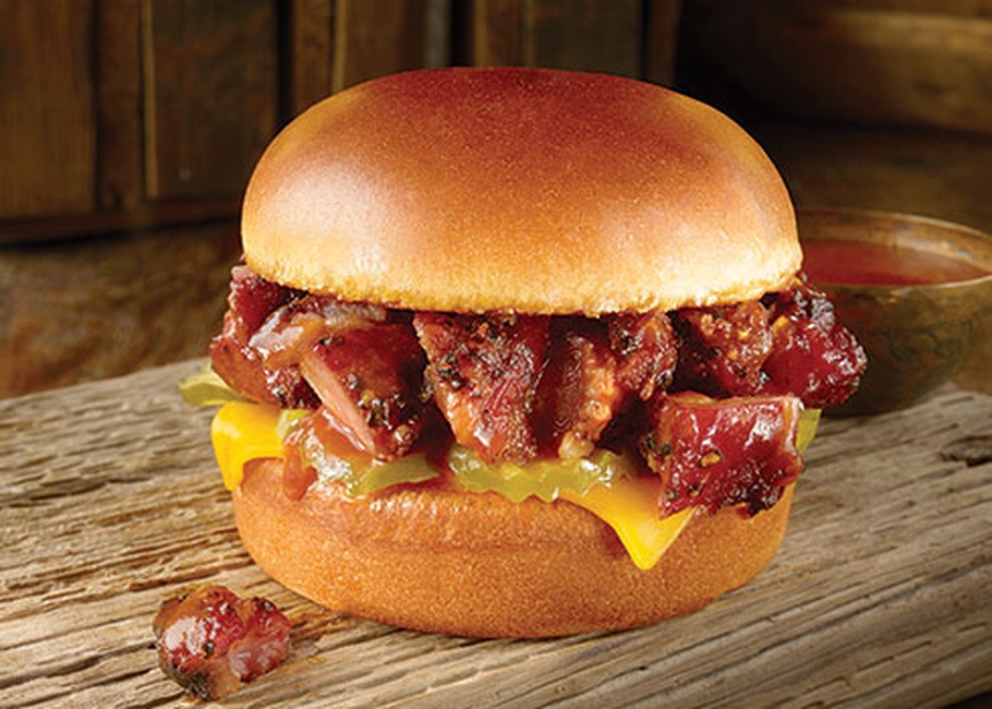 Order Pork Burnt Ends Sandwich food online from Dickey's Barbecue Pit store, Waco on bringmethat.com