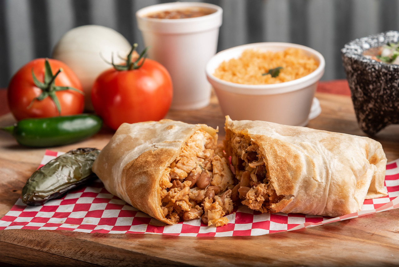 Order 20. Chicken Burrito food online from Pollito Grilled Chicken store, Mission on bringmethat.com