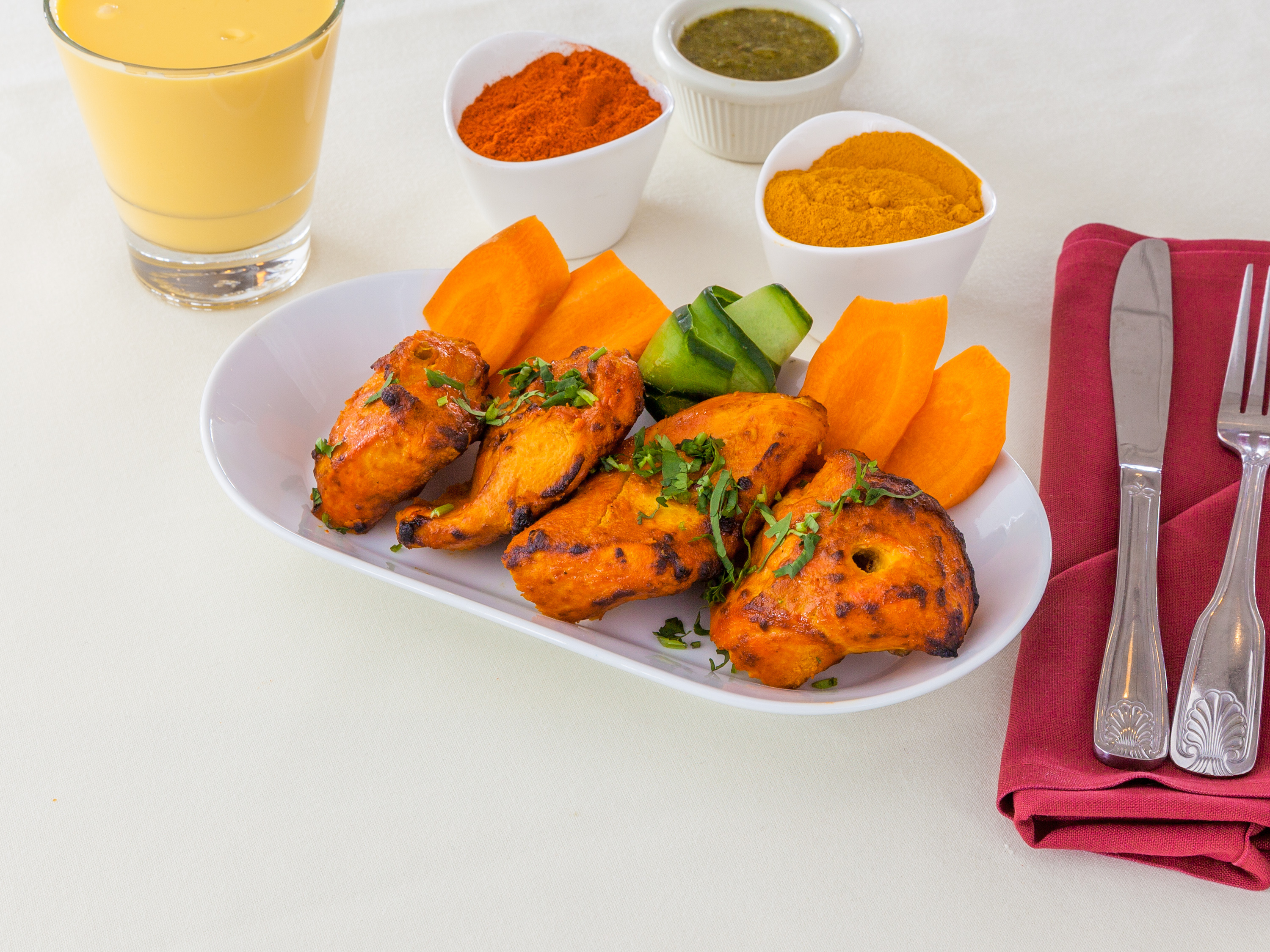 Order Thele Wala (street Vendor) Chicken Tikka- Traditional Punjabi Chicken Option food online from Cuisine of India store, Naperville on bringmethat.com