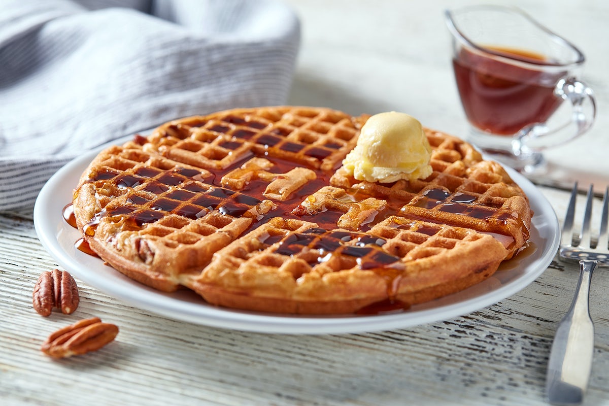 Order Southern Pecan Waffle food online from Huddle House store, Cairo on bringmethat.com