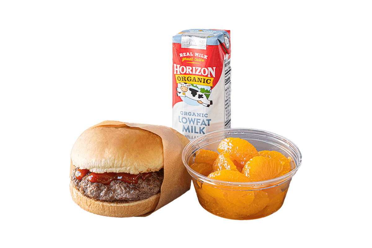 Order 100% Grass-Fed, Organic Beef Hamburger Kid’s Meal food online from Elevation Burger store, Arlington on bringmethat.com