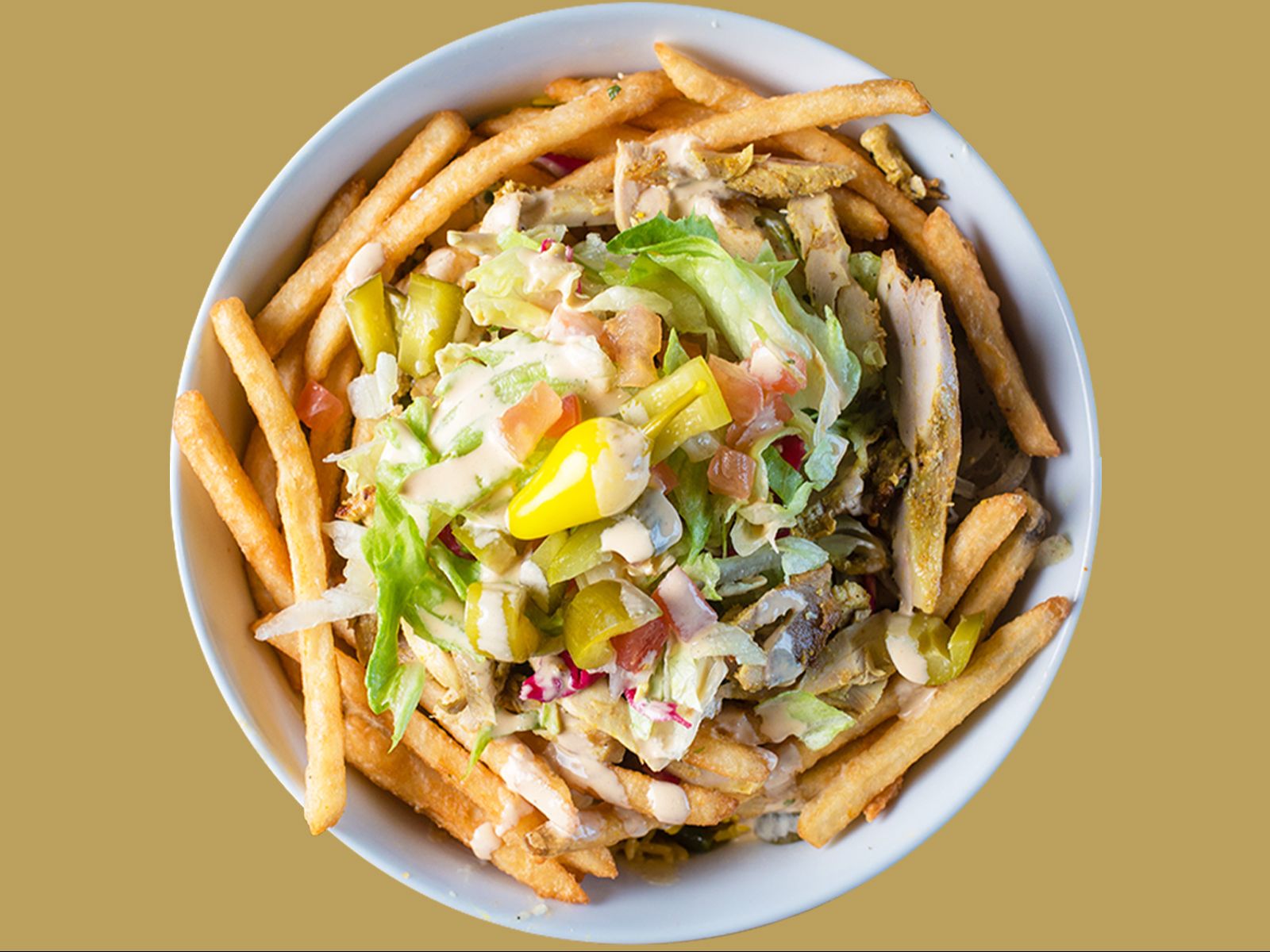 Order Fries Bowl food online from Micheline'S Pita House store, San Diego on bringmethat.com