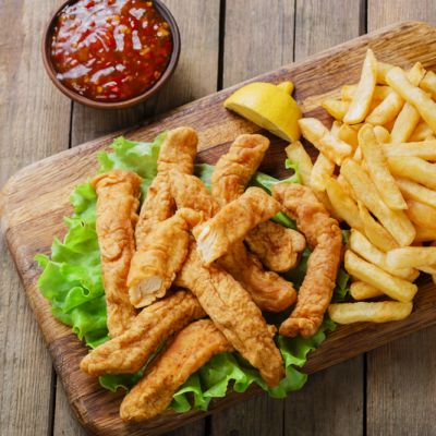 Order Chicken Fingers with Fries food online from San remo pizzeria & restaurant store, Ridgewood  on bringmethat.com