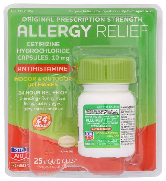 Order Rite Aid Allery Relief SoftGels Cetirizine HCI 10mg (25 ct) food online from Rite Aid store, CONCORD on bringmethat.com