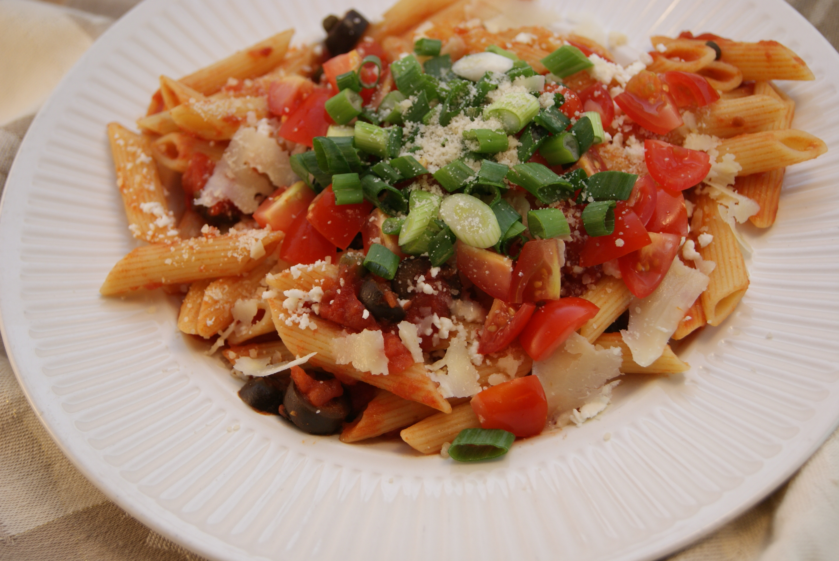 Order 9. Positively Penne Puttanesca food online from Pasta Ya Gotcha store, King County on bringmethat.com