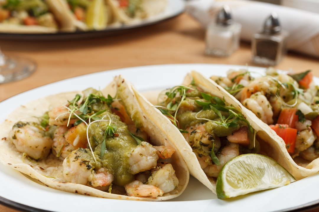 Order Shrimp Tacos food online from Spoonbill Watering Hole & Restaurant store, Lafayette on bringmethat.com
