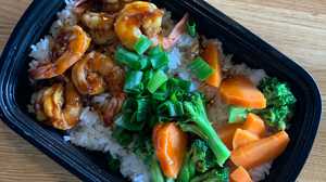 Order 10 Shrimp Rice Plate food online from Gk Mongolian Bbq store, Stockton on bringmethat.com