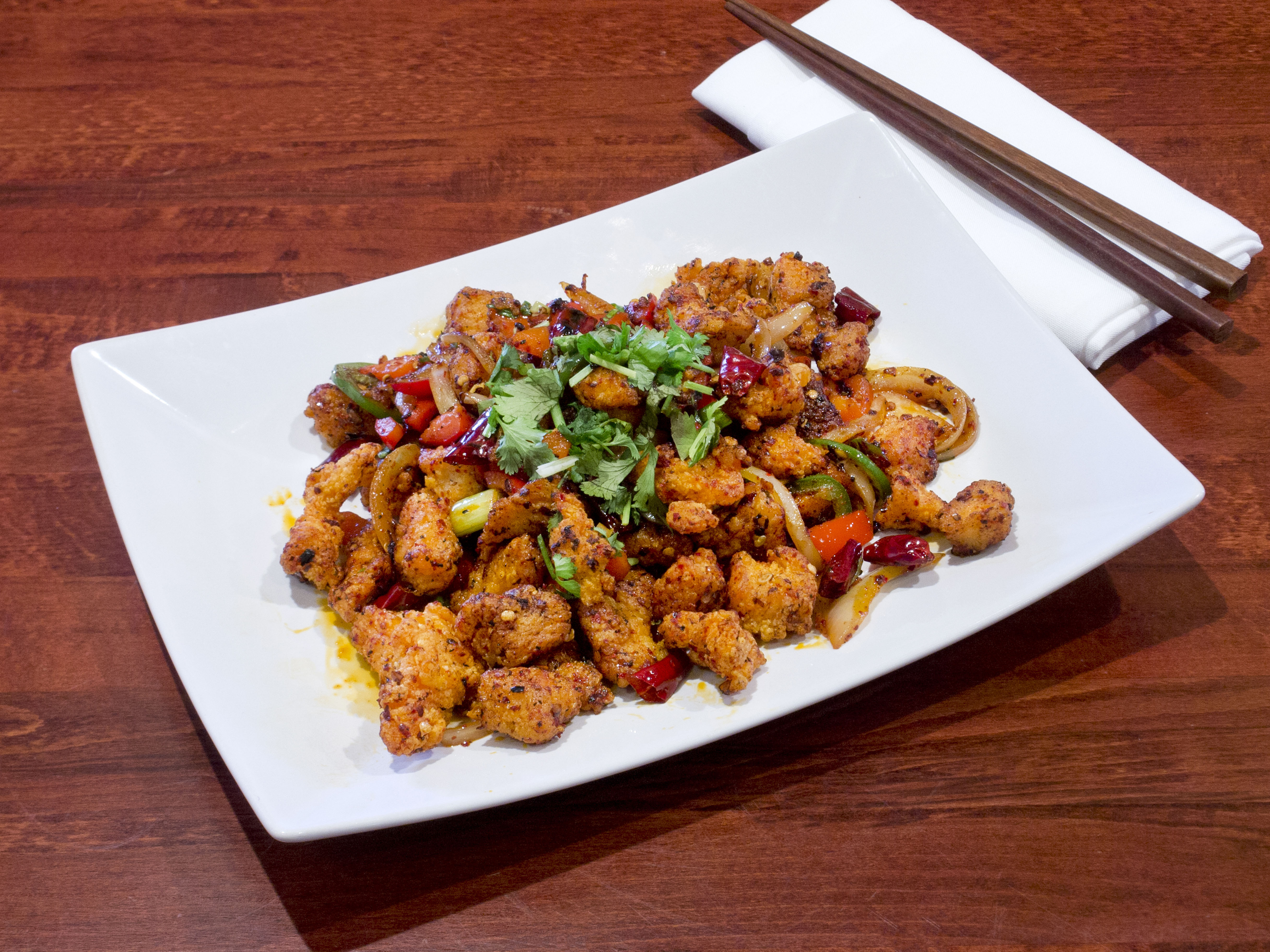 Order Szechuan Hot Chili Chicken Dinner food online from La Chine Chinese Cuisine store, Plano on bringmethat.com