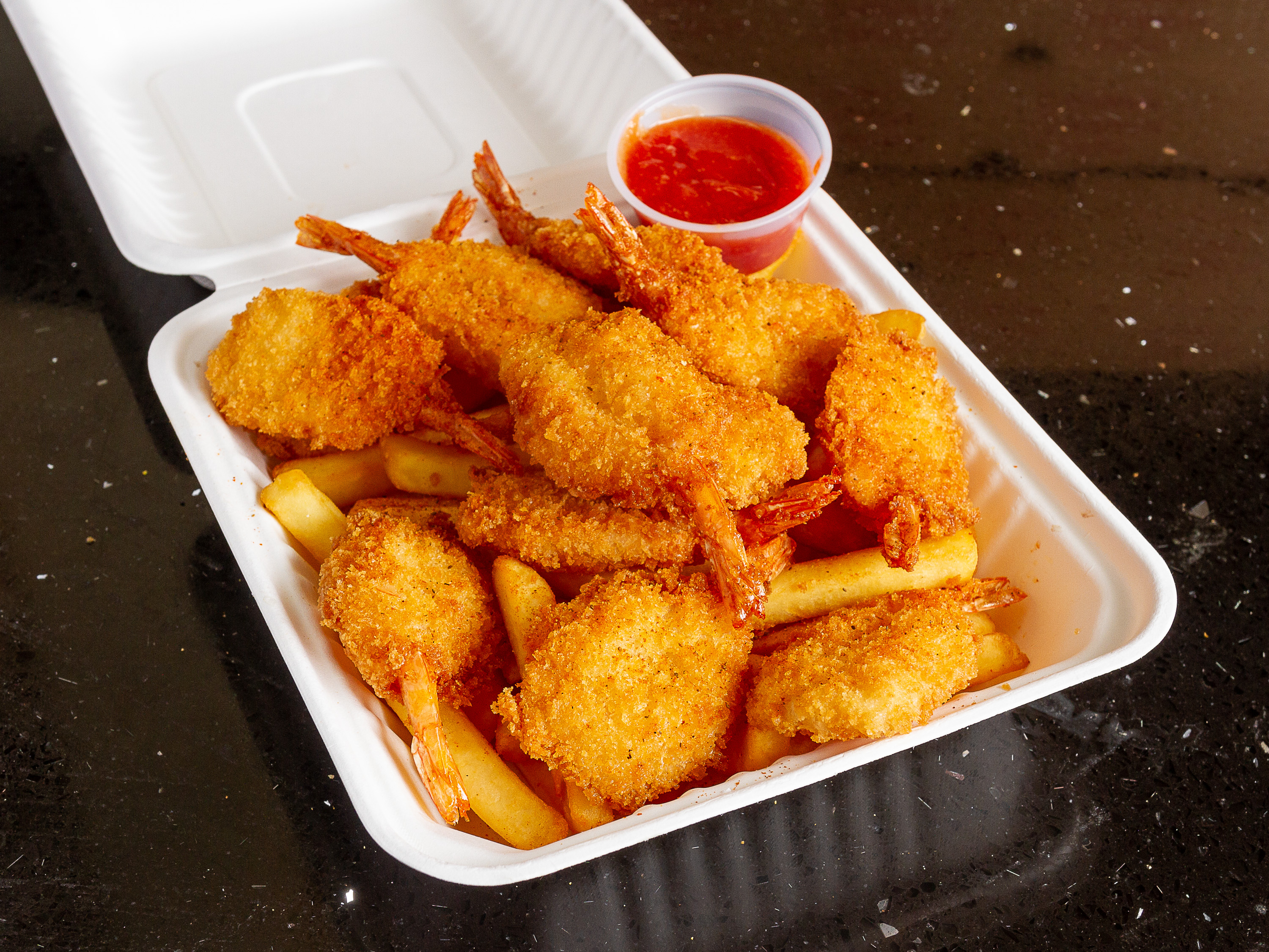Order Jumbo Shrimp with Fries food online from Liberty Pizza & Sub store, Windsor Mill on bringmethat.com
