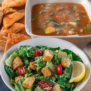 Order Soup & Salad food online from Olga's Kitchen store, Grand Rapids on bringmethat.com