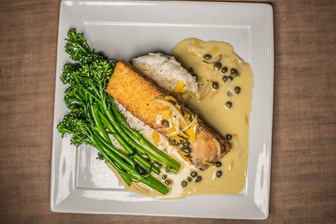 Order Lemon Caper Halibut food online from Twigs Bistro And Martini Bar store, Meridian on bringmethat.com
