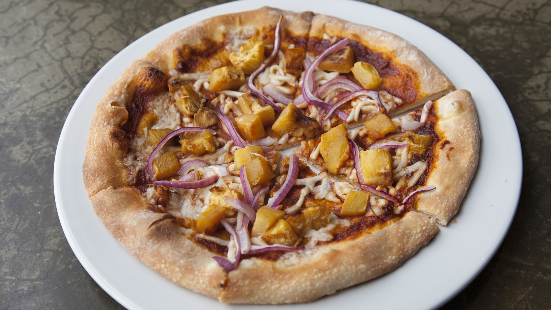 Order BBQ Pineapple Pizza food online from Sage Plant Based Bistro & Brewery store, Agoura Hills on bringmethat.com