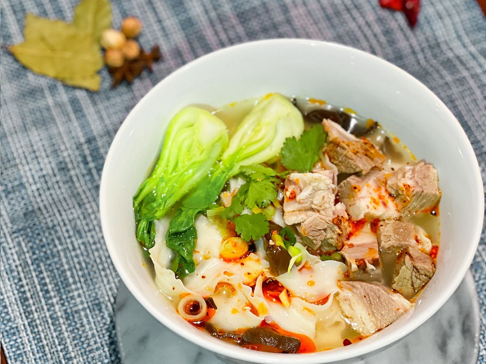 Order C5 Stewed Lamb Broth Sliced Noodle C5 羊肉烩面 food online from Mid Summer Lounge store, Champaign on bringmethat.com
