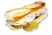Order 22. Turkey & Cheese Baguette Sandwich food online from Lee Sandwiches store, Gardena on bringmethat.com