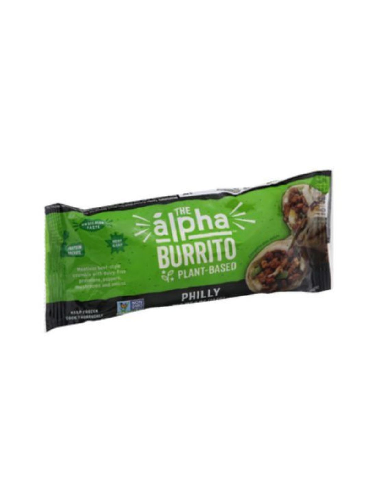 Order Alpha Foods Plant Based Philly Burrito (5 oz) food online from Stock-Up Mart store, Marietta on bringmethat.com