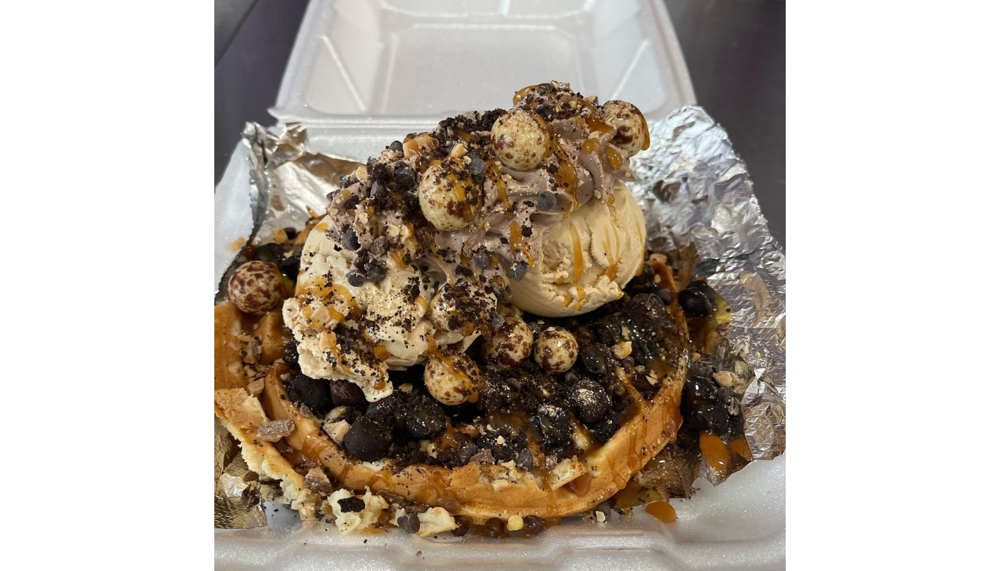 Order Waffle Sundae - Espresso Brownie food online from Libby Lou Fun Factory store, Columbus on bringmethat.com