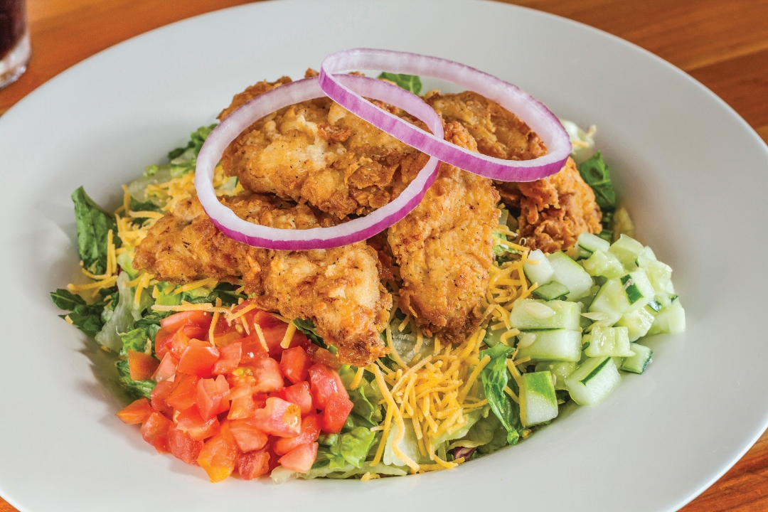 Order Fried Chicken Salad - Full food online from Roosters store, Huntington on bringmethat.com
