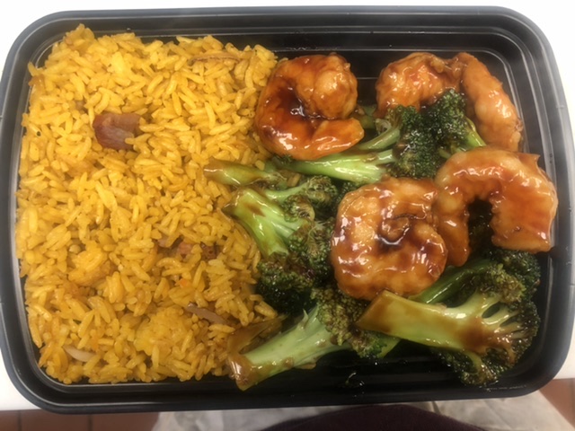 Order C30. Shrimp with Broccoli Combo Platter food online from New Chinese Boys store, Abingdon on bringmethat.com
