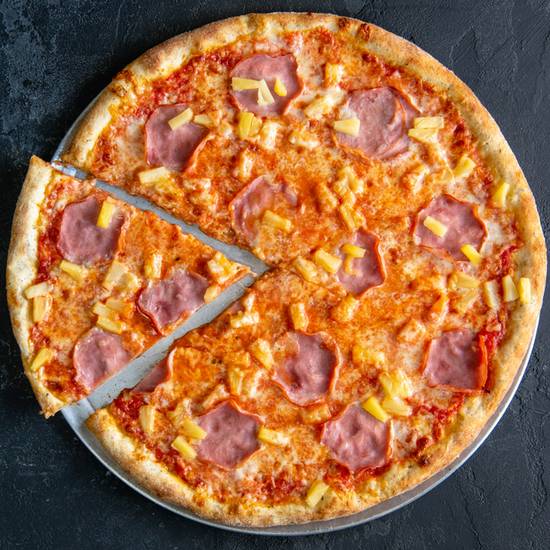 Order Thin Crust Hawaiian Pizza (18" XL) food online from Pizzeria Bravo store, Los Angeles on bringmethat.com