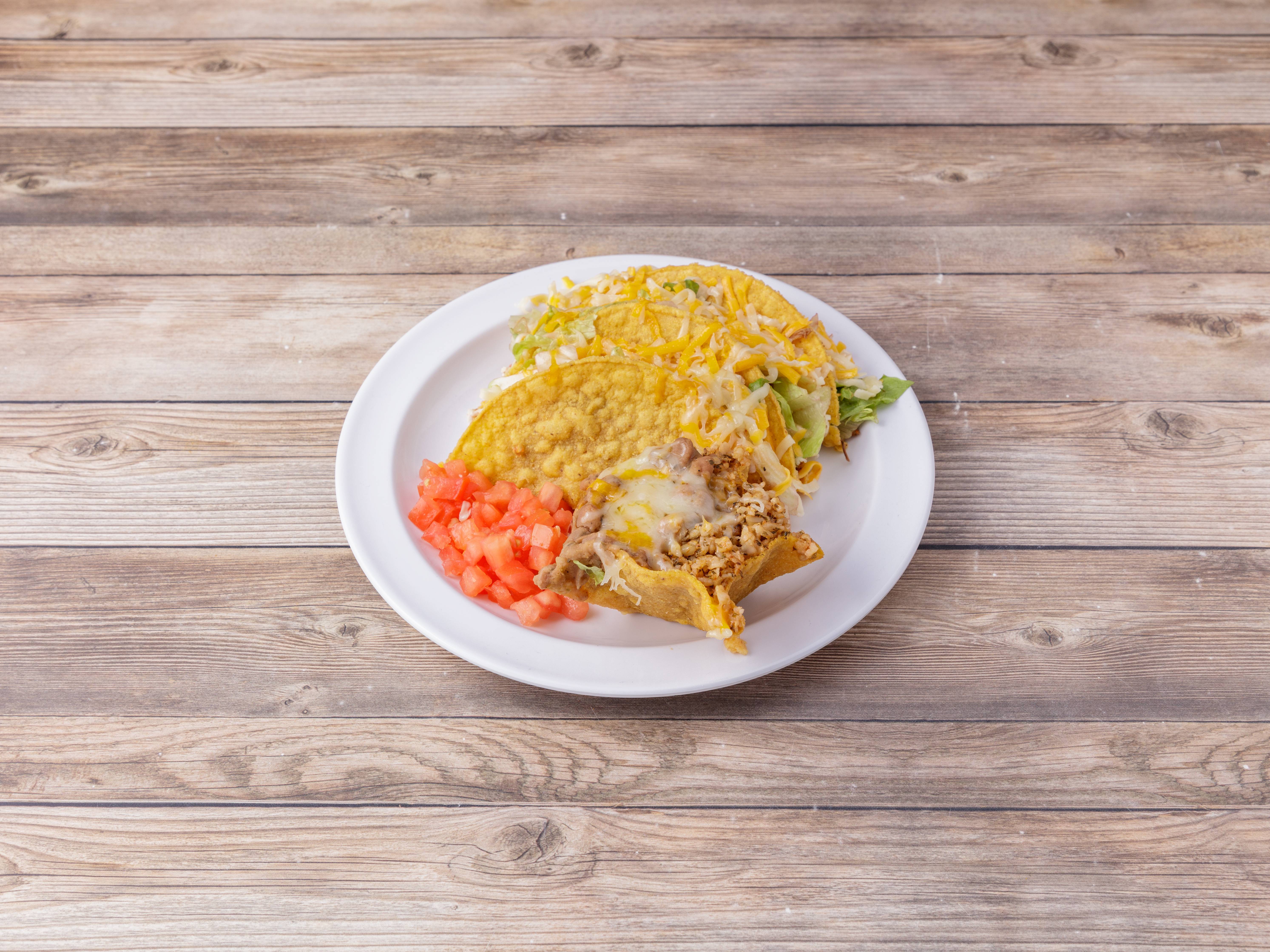Order 3 Tacos Combo food online from El Loco Mexican Cafe store, Albany on bringmethat.com