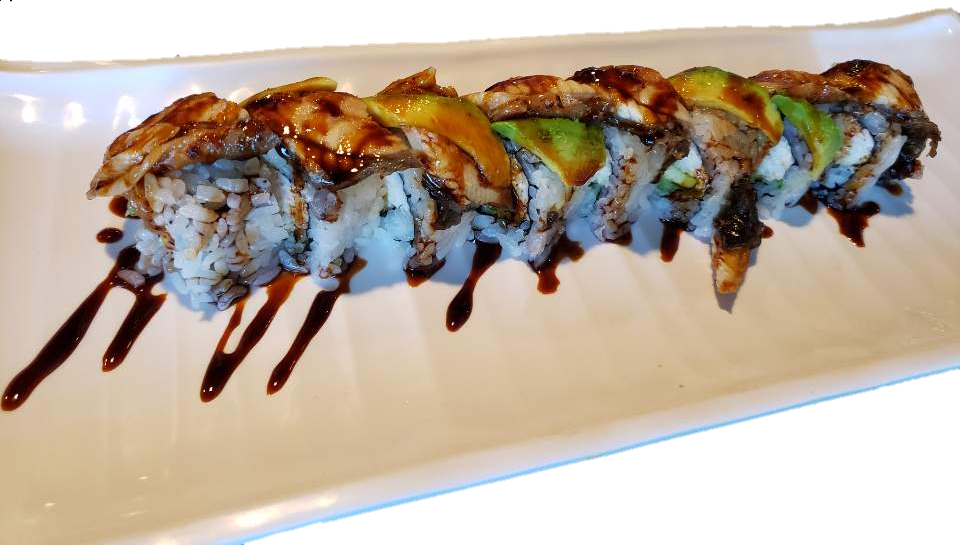 Order Dragon Roll food online from Crazy Tokyo Sushi store, Woodland Hills on bringmethat.com