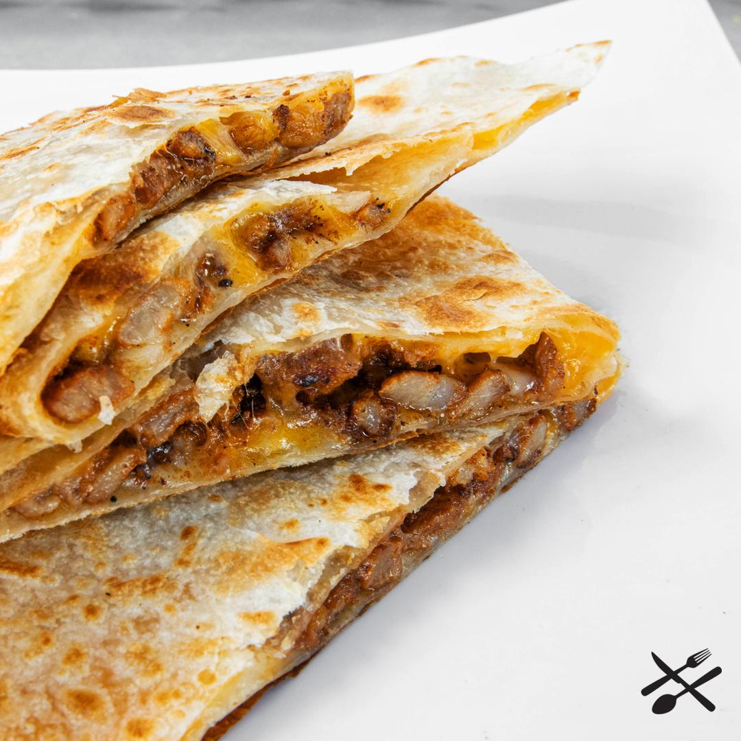 Order Pastor Quesadilla food online from Spanglish Kitchen store, Alhambra on bringmethat.com