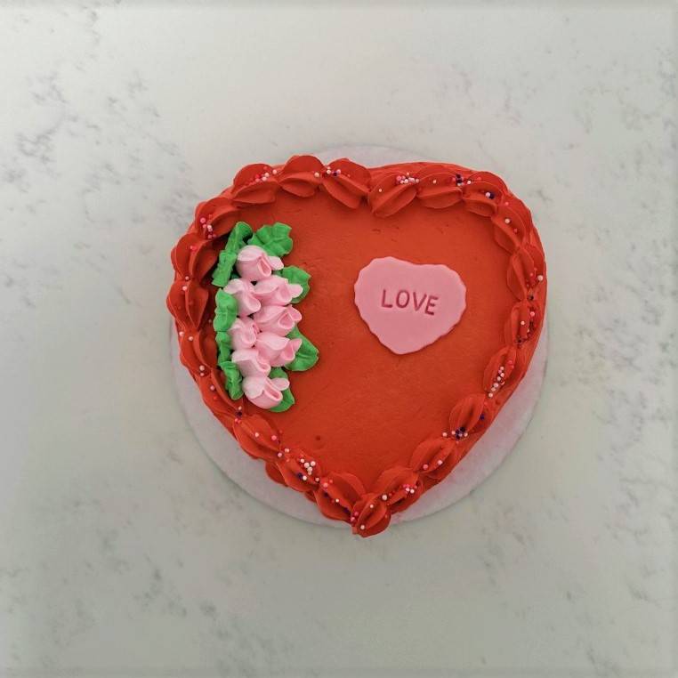 Order Red Heart Ice Cream Cake food online from Fosselmans Ice Cream store, Alhambra on bringmethat.com