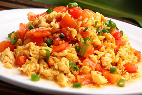 Order V22. Scrambled Egg with Tomato番茄炒蛋 food online from Shu Chinese Restaurant store, Guilderland on bringmethat.com