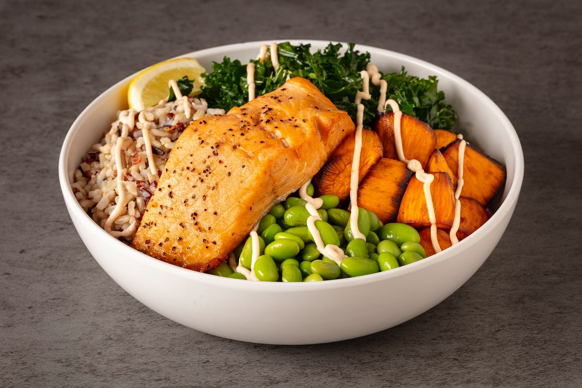 Order Salmon Bowl food online from Urbane Cafe store, Encinitas on bringmethat.com