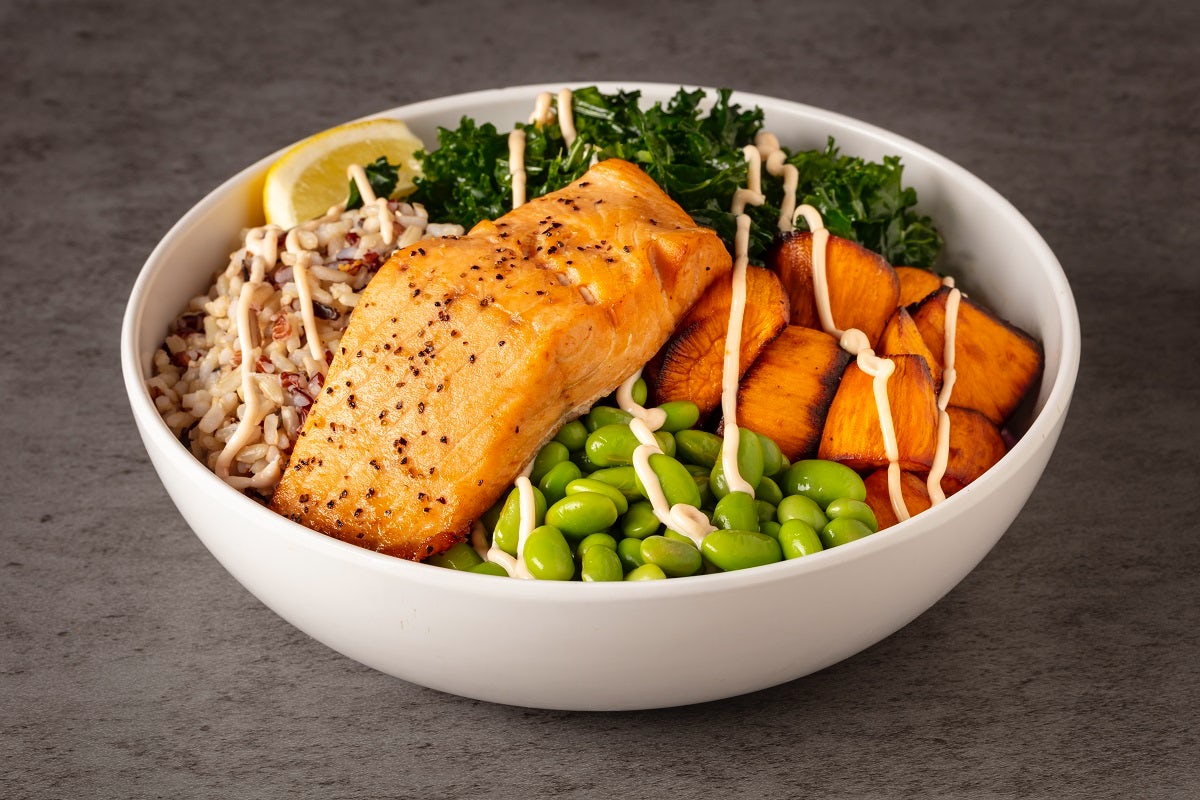 Order Salmon Bowl food online from Urbane Cafe store, San Luis Obispo on bringmethat.com