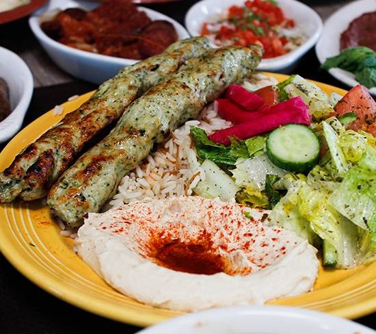 Order Chicken Kefta Kebab Plate food online from Sunnin Lebanese Cafe store, Los Angeles on bringmethat.com