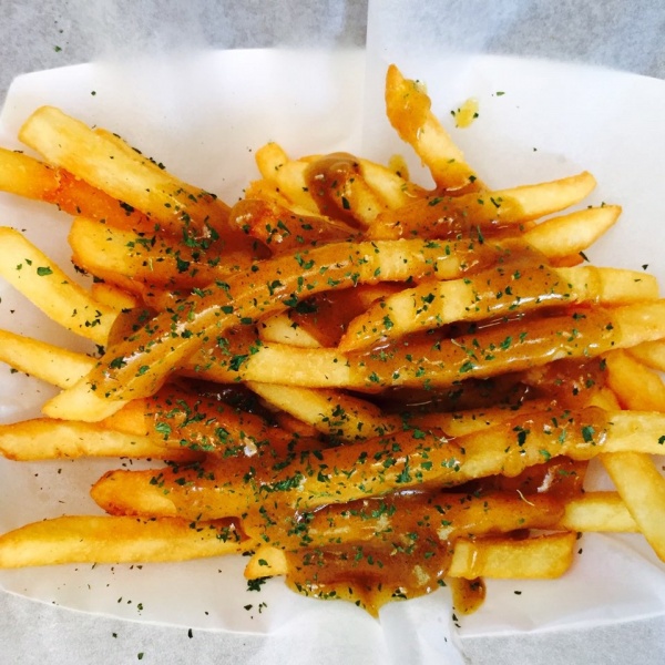 Order 9. Curry Fries food online from Just Mix Eat Food Truck store, Santa Clara on bringmethat.com
