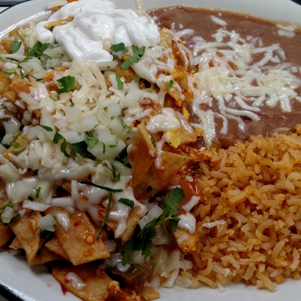 Order Chilaquiles red or green food online from El Patio store, Montebello on bringmethat.com