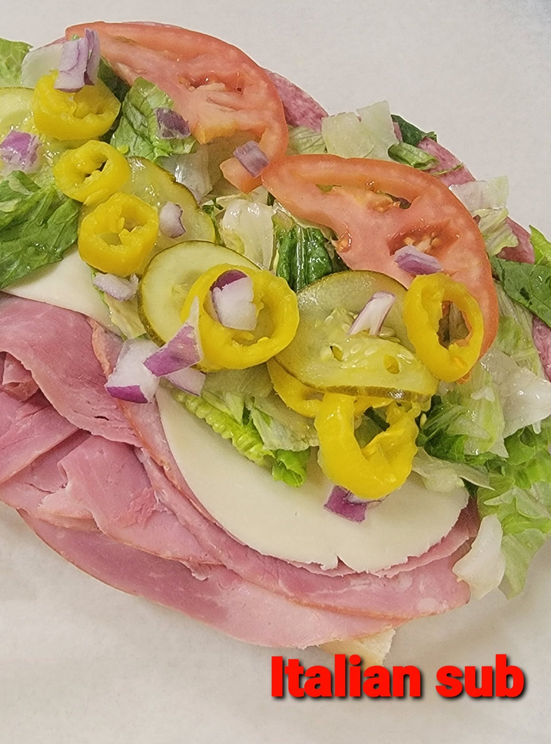 Order The Italian Sub - Half 8'' food online from Stosh Pizza store, Center Line on bringmethat.com