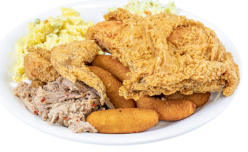 Order Combination Platter food online from Smithfield's Chicken 'n Bar-b-q store, Wake Forest on bringmethat.com