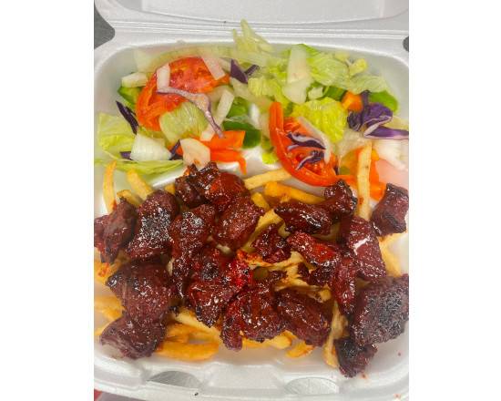 Order Chicken Gyro over Fries and Salad food online from Kennedy Fried Chicken store, Monticello on bringmethat.com