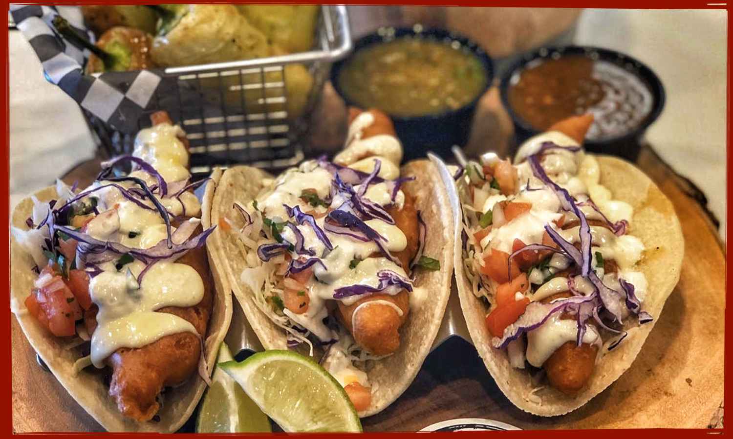 Order Baja Fish Taco food online from La Bufadora Baja Grill store, Victorville on bringmethat.com