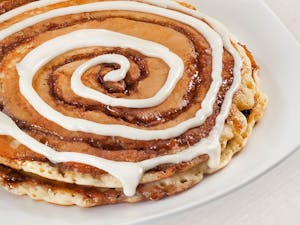 Order Cinnamon Roll Flavored Short Stack (2) (1520 cal) food online from Jimmy's Egg store, Albany on bringmethat.com