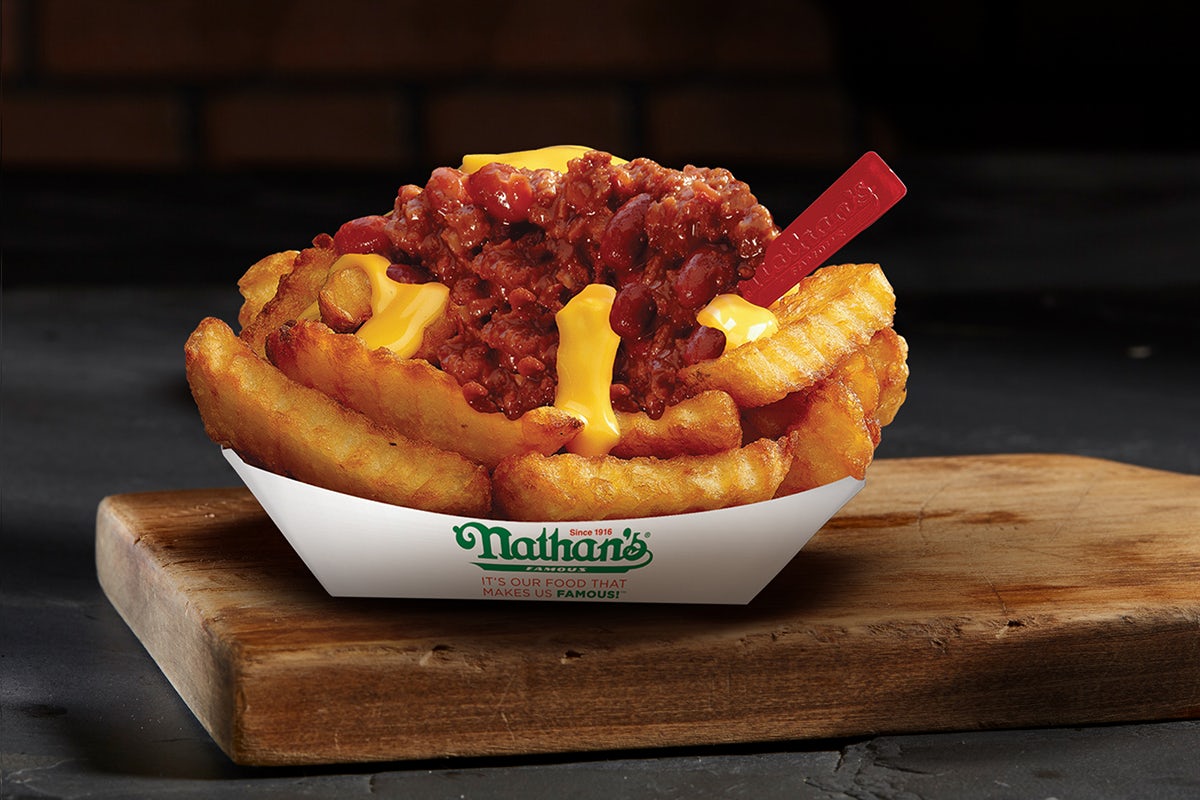 Order Chili Cheese Fries food online from Nathan's Famous store, Oceanside on bringmethat.com