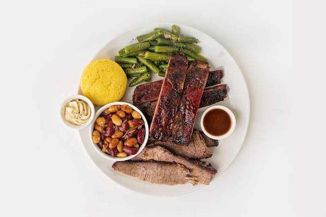 Order The Texas Platter food online from Old Carolina Barbecue Company store, Stow on bringmethat.com
