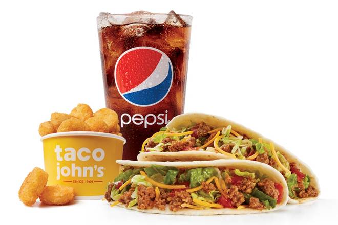 Order Two Softshell Tacos Combo food online from Taco John's store, St Peter on bringmethat.com