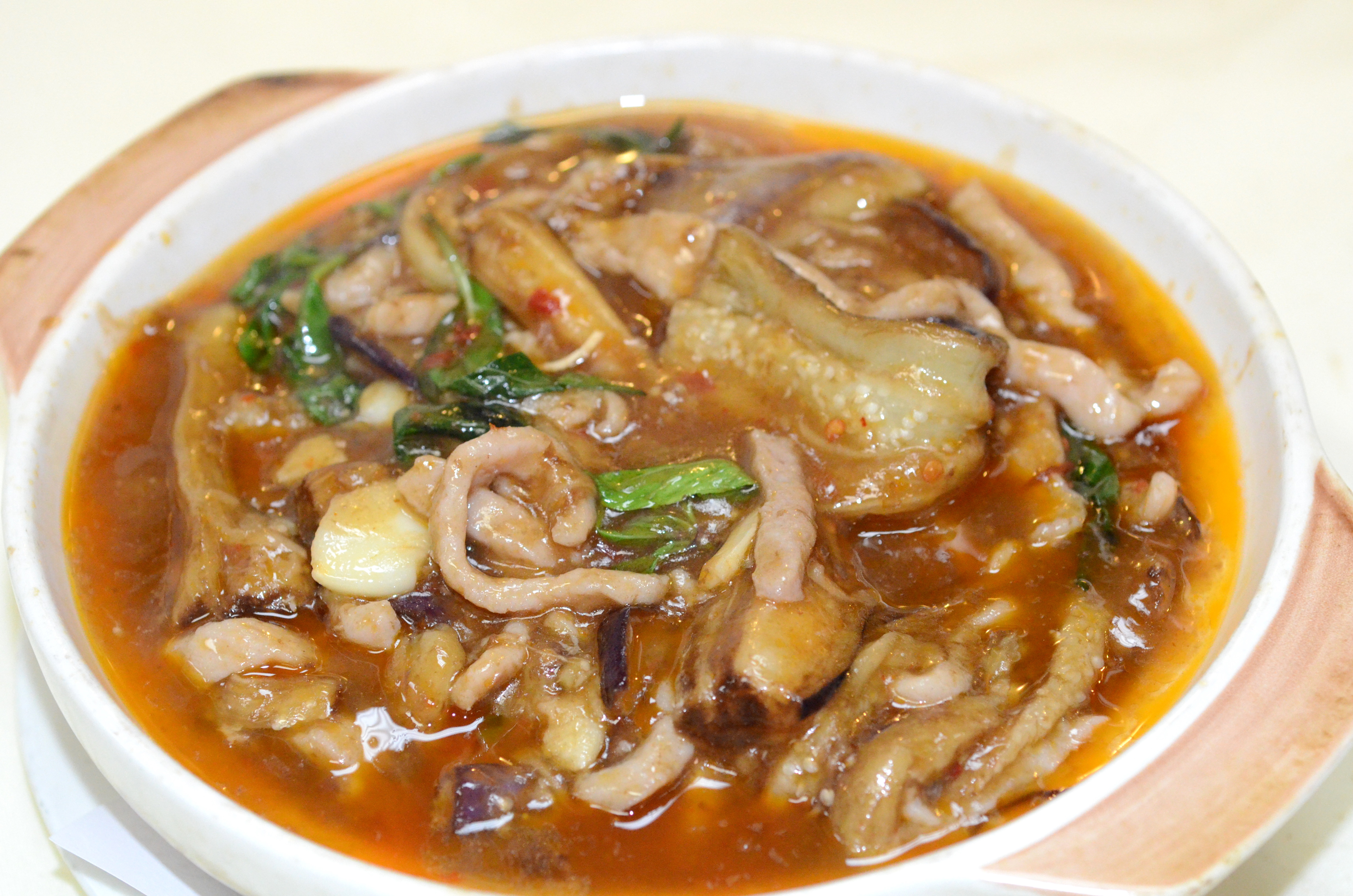 Order Braised Eggplant Pork in Spicy Sauce food online from Asian Pearl store, Richmond on bringmethat.com