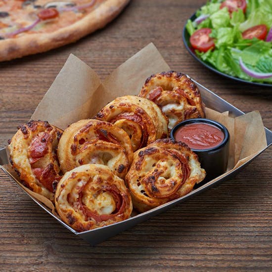 Order Pepperoni Roll Ups - 3 Pieces food online from Flippin' Pizza store, Long Beach on bringmethat.com