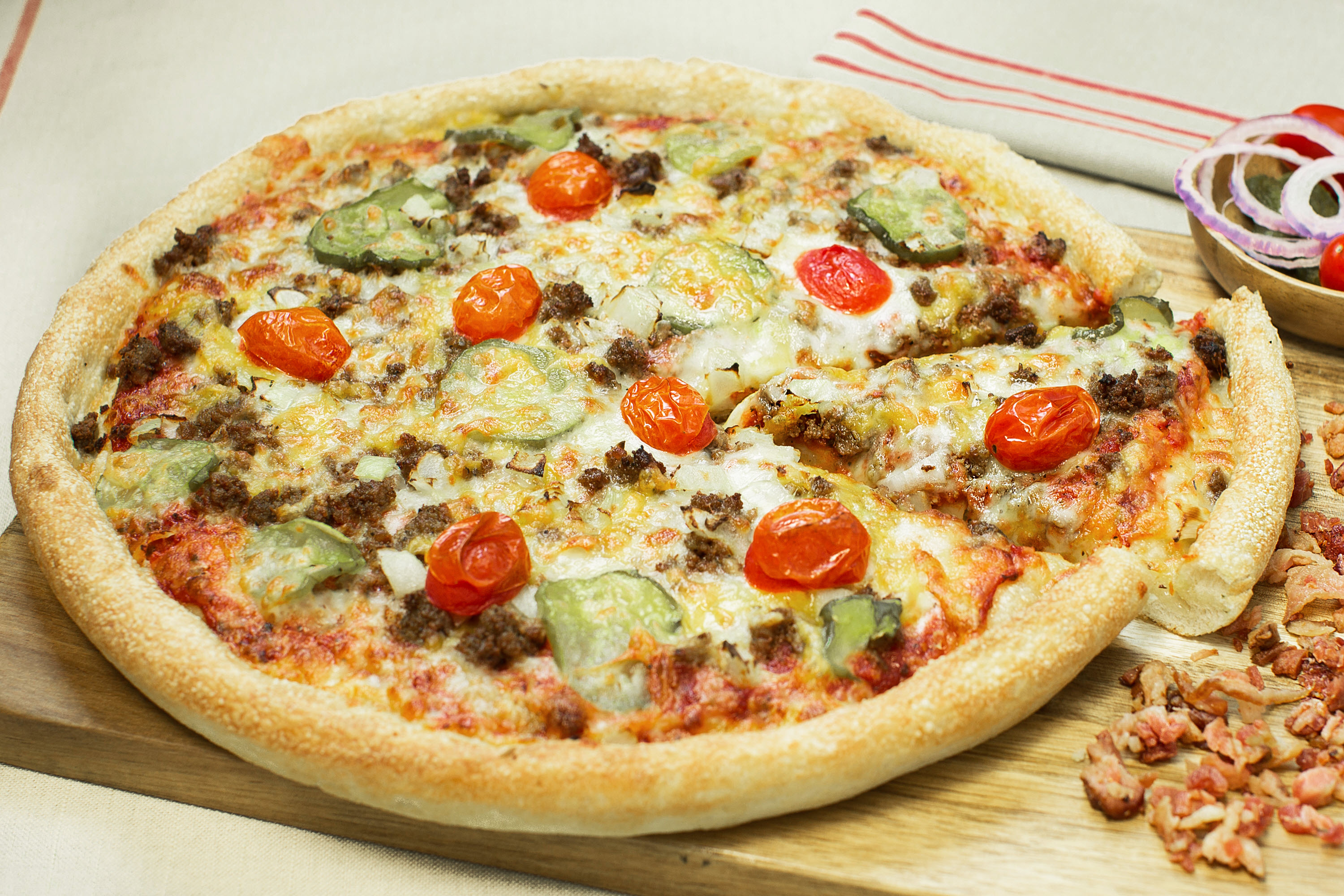 Order Bacon Cheeseburger Pizza food online from Sarpino Pizzeria store, Chicago on bringmethat.com