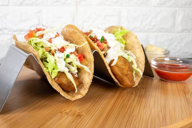Order Two Fish Tacos food online from Santana's Mexican Grill store, El Cajon on bringmethat.com