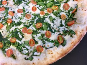 Order Popeye Pizza (White) food online from Yaghi Pizzeria store, San Antonio on bringmethat.com