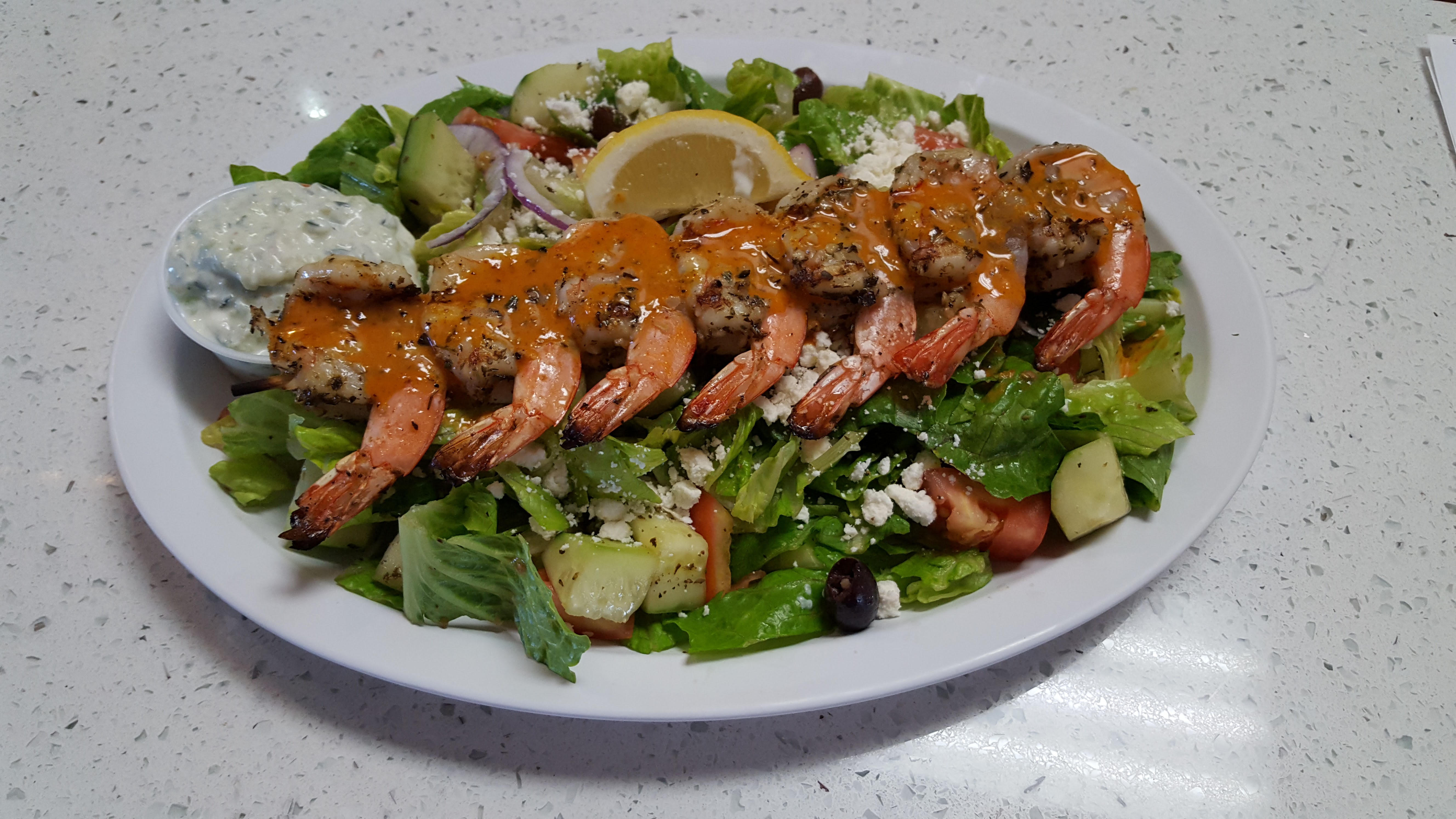 Order Shrimp Salad food online from Mikonos Grill store, Milpitas on bringmethat.com