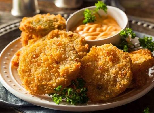 Order Fried Green Tomatoes food online from Firebelly Wings store, Fairburn on bringmethat.com