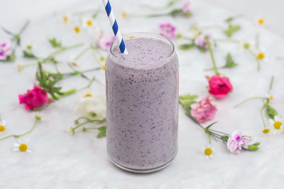 Order Protein PB & Blueberry Smoothie food online from Bluestone Lane Café store, San Francisco on bringmethat.com